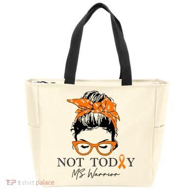 Wo Multiple Sclerosis Awareness Messy Bun Ms Warrior Gift Tote Bag