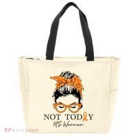 Wo Multiple Sclerosis Awareness Messy Bun Ms Warrior Gift Tote Bag thumb 0