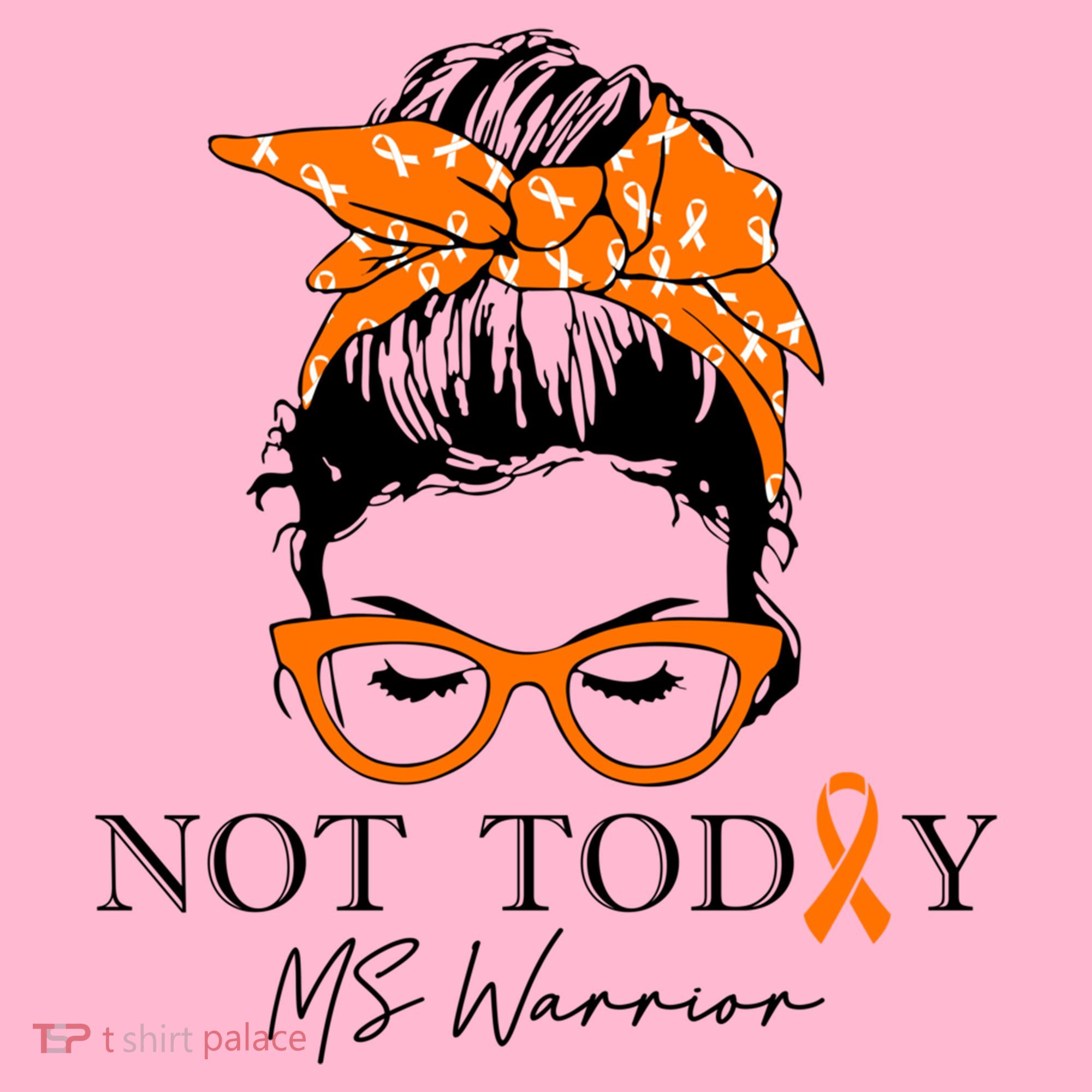 Wo Multiple Sclerosis Awareness Messy Bun Ms Warrior Gift Coaster