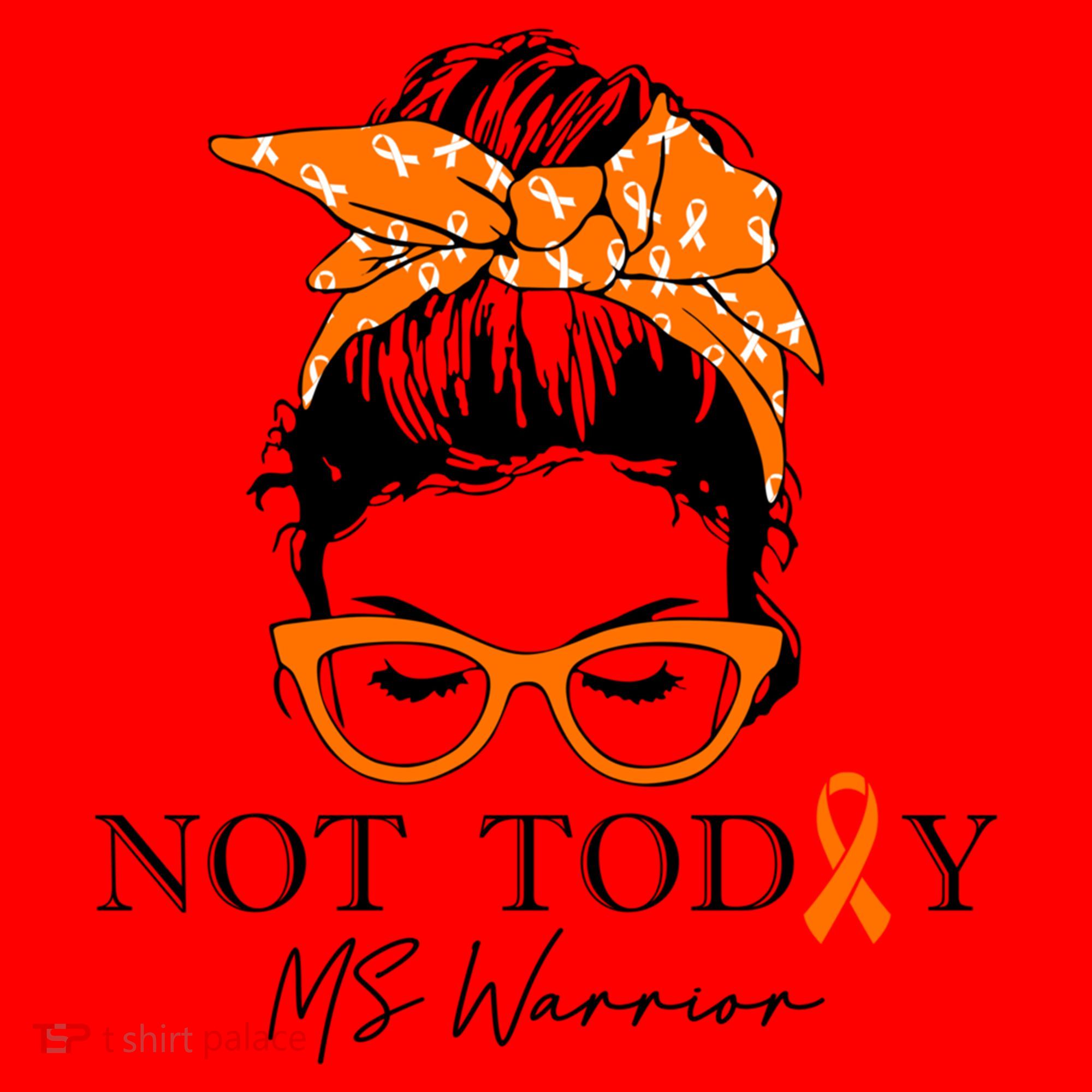 Wo Multiple Sclerosis Awareness Messy Bun Ms Warrior Gift Santa Hat