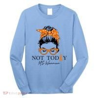 Wo Multiple Sclerosis Awareness Messy Bun Ms Warrior Gift Long Sleeve Shirt thumb 0