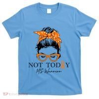 Wo Multiple Sclerosis Awareness Messy Bun Ms Warrior Gift T-Shirt thumb 0