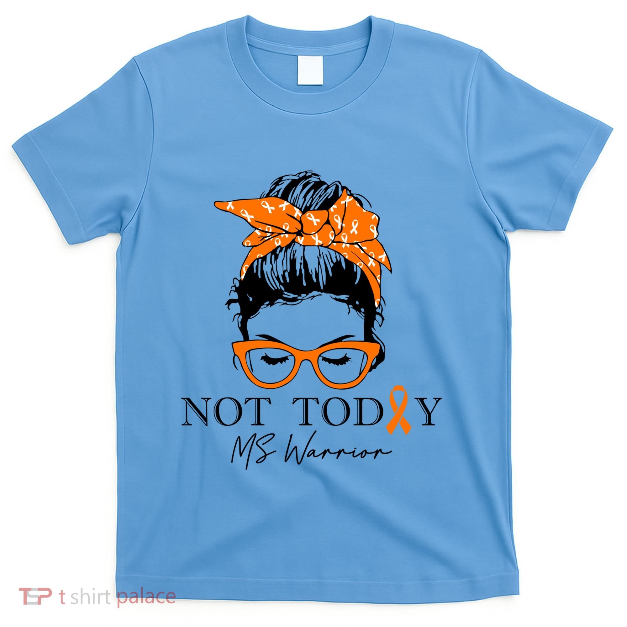 Wo Multiple Sclerosis Awareness Messy Bun Ms Warrior Gift T-Shirt