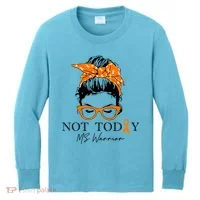Wo Multiple Sclerosis Awareness Messy Bun Ms Warrior Gift Kids Long Sleeve Shirt thumb 0