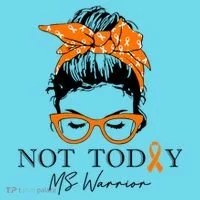 Wo Multiple Sclerosis Awareness Messy Bun Ms Warrior Gift Kids Long Sleeve Shirt thumb 2