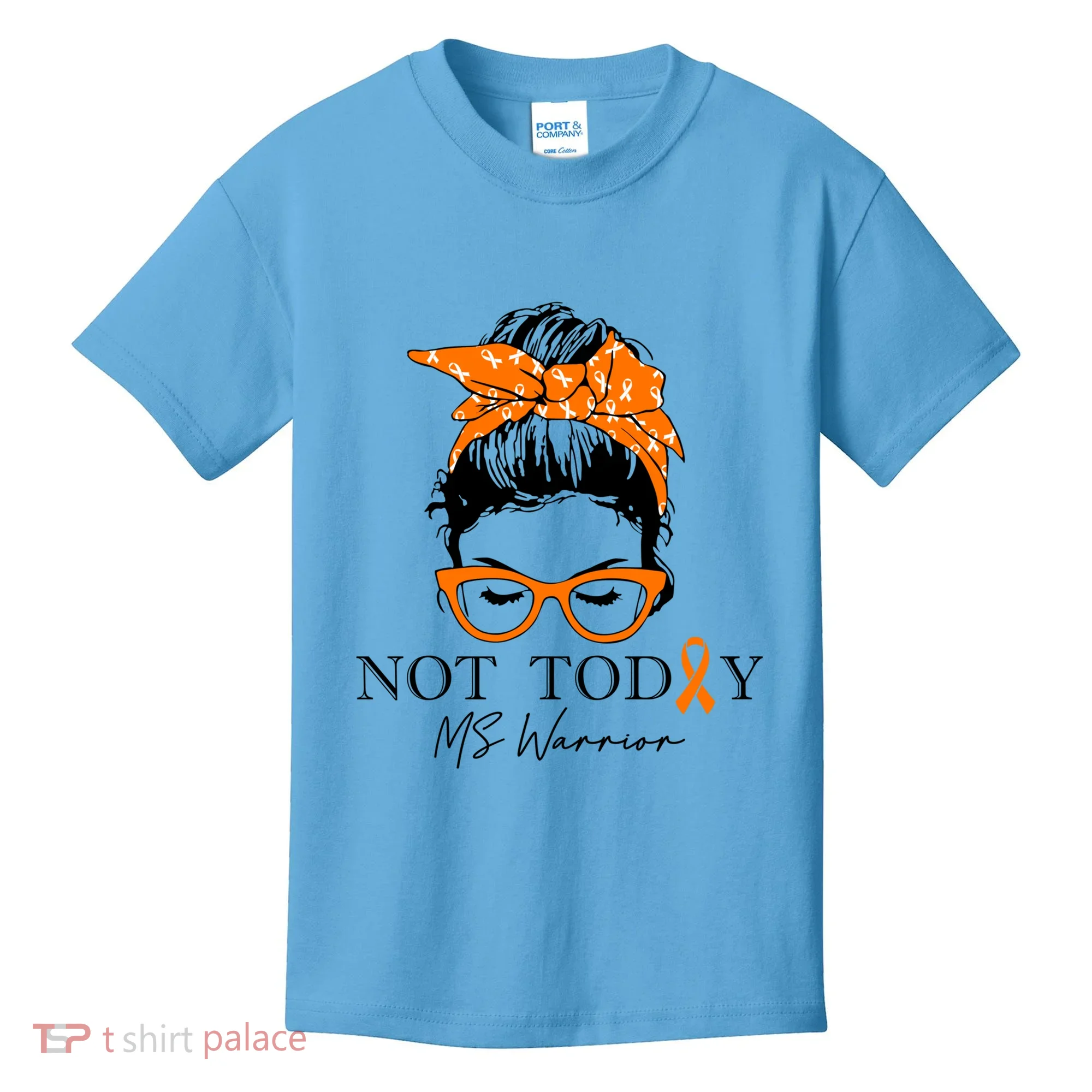 Wo Multiple Sclerosis Awareness Messy Bun Ms Warrior Gift Kids T-Shirt