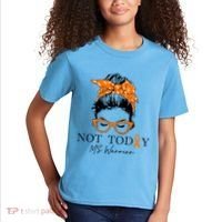 Wo Multiple Sclerosis Awareness Messy Bun Ms Warrior Gift Kids T-Shirt thumb 2