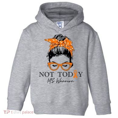Wo Multiple Sclerosis Awareness Messy Bun Ms Warrior Gift Toddler Hoodie
