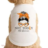 Wo Multiple Sclerosis Awareness Messy Bun Ms Warrior Gift Doggie Tank thumb 0