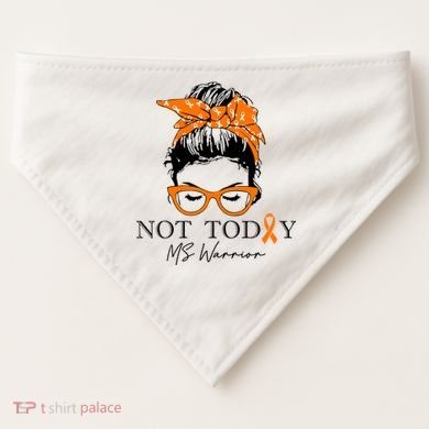 Wo Multiple Sclerosis Awareness Messy Bun Ms Warrior Gift USA-Made Doggie Bandana