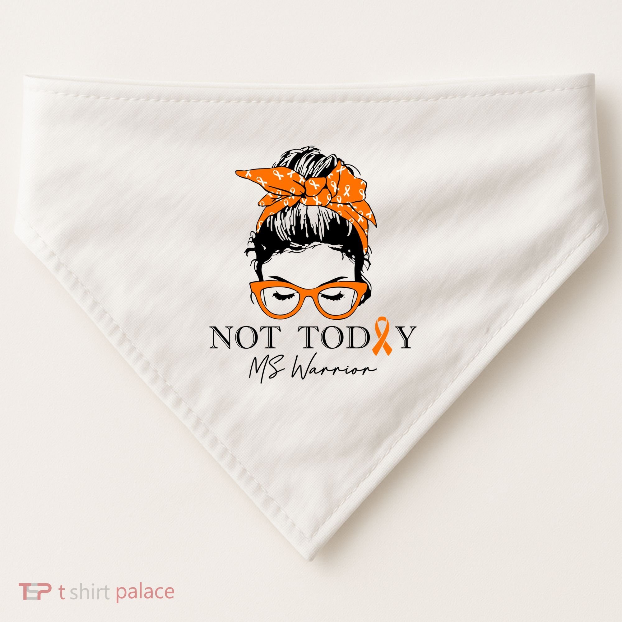 Wo Multiple Sclerosis Awareness Messy Bun Ms Warrior Gift USA-Made Doggie Bandana
