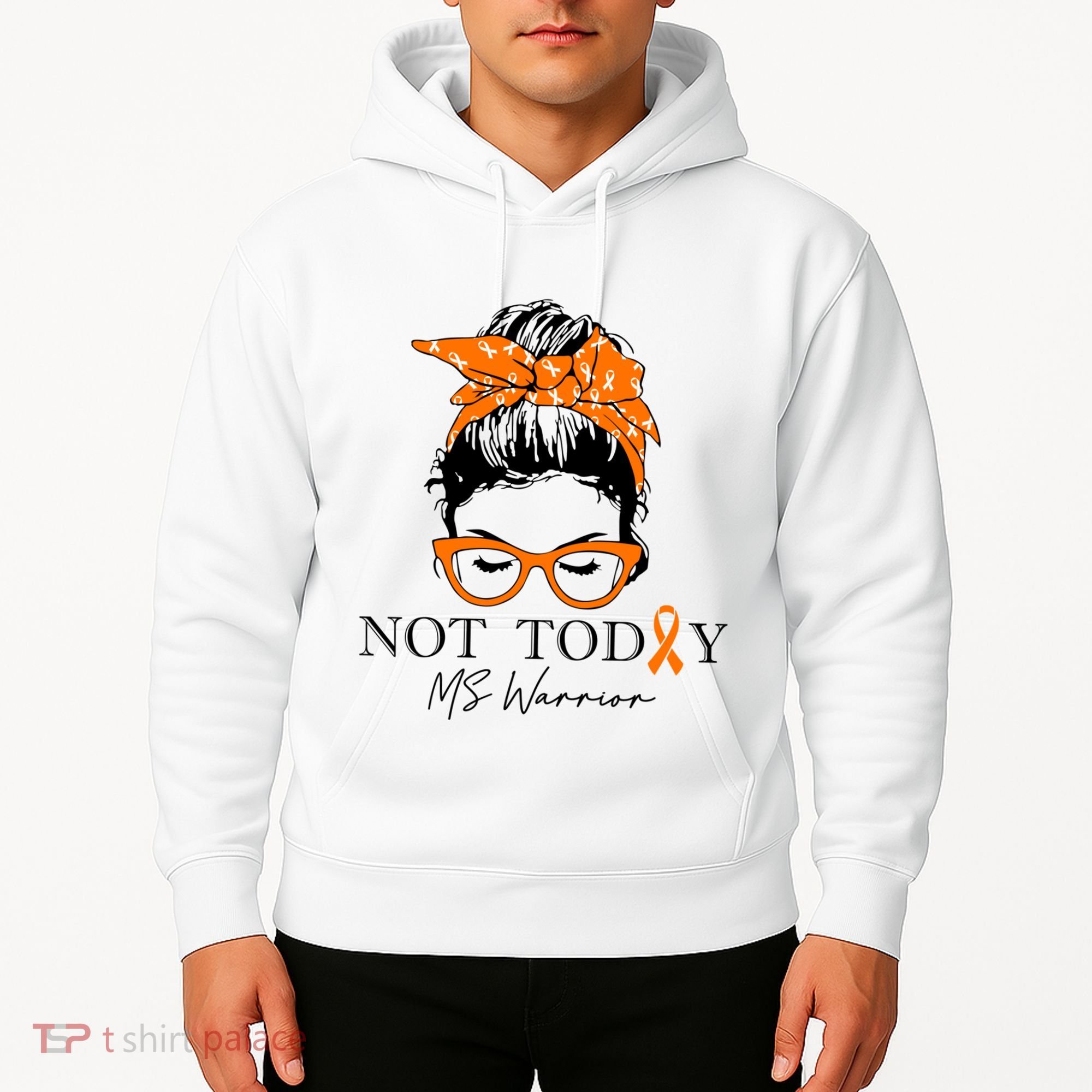 Wo Multiple Sclerosis Awareness Messy Bun Ms Warrior Gift Hoodie
