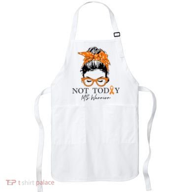 Wo Multiple Sclerosis Awareness Messy Bun Ms Warrior Gift Apron