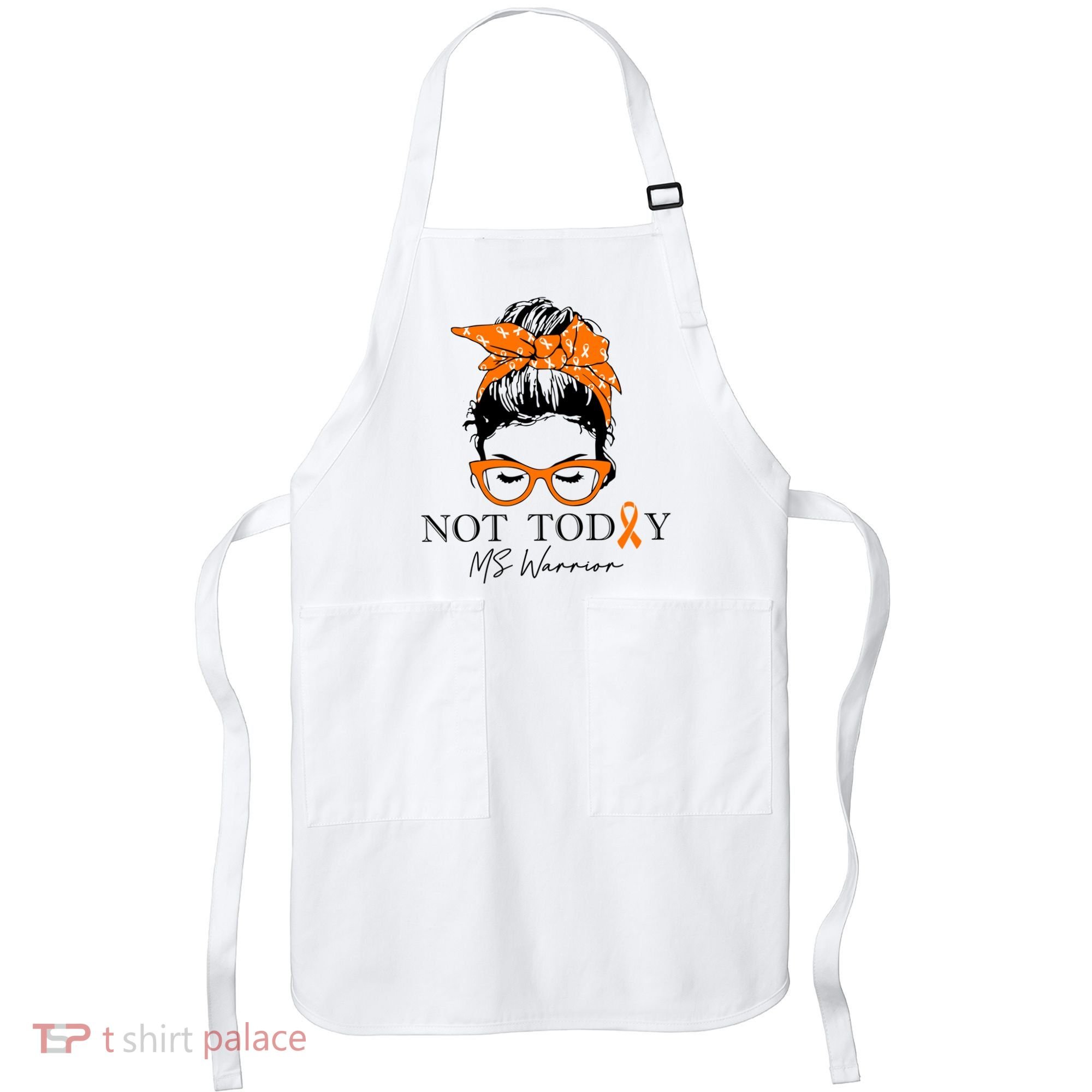 Wo Multiple Sclerosis Awareness Messy Bun Ms Warrior Gift Apron
