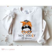 Wo Multiple Sclerosis Awareness Messy Bun Ms Warrior Gift Sweatshirt thumb 2