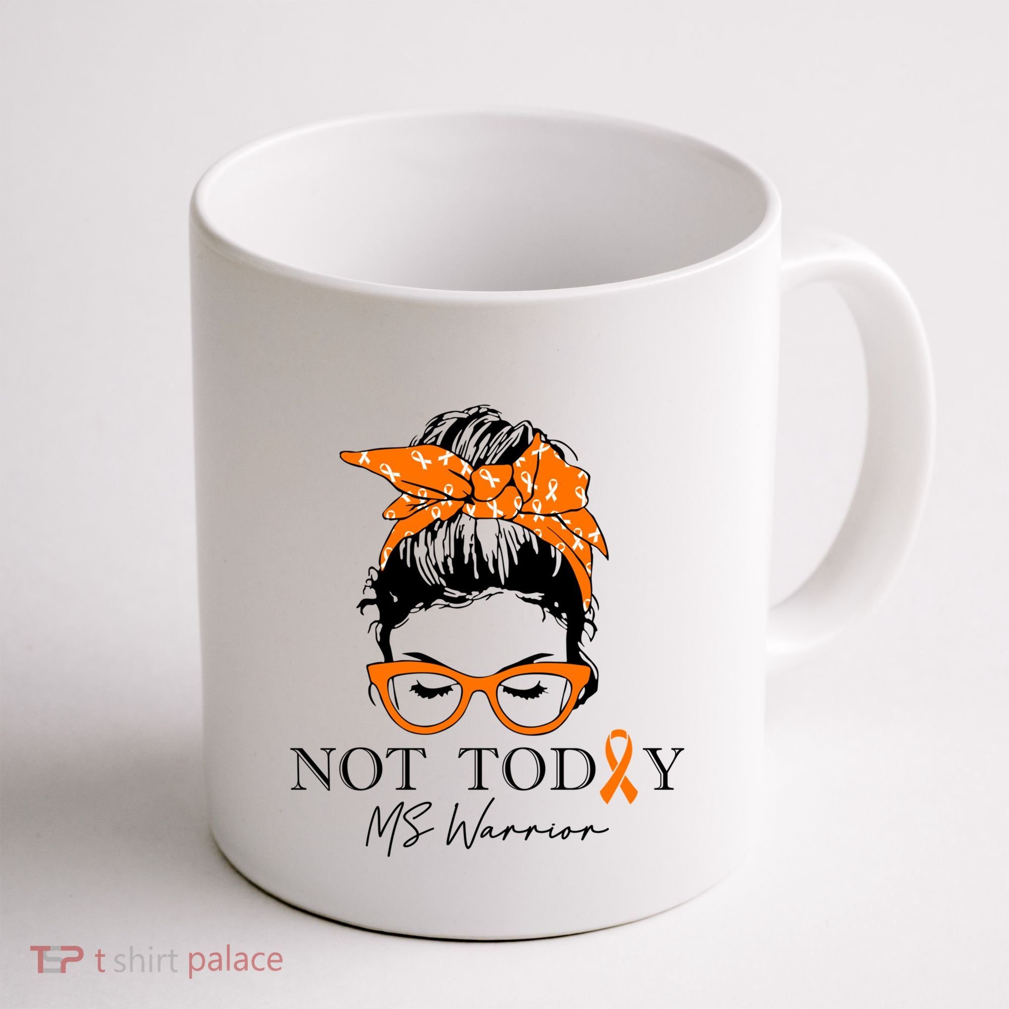 Wo Multiple Sclerosis Awareness Messy Bun Ms Warrior Gift Coffee Mug