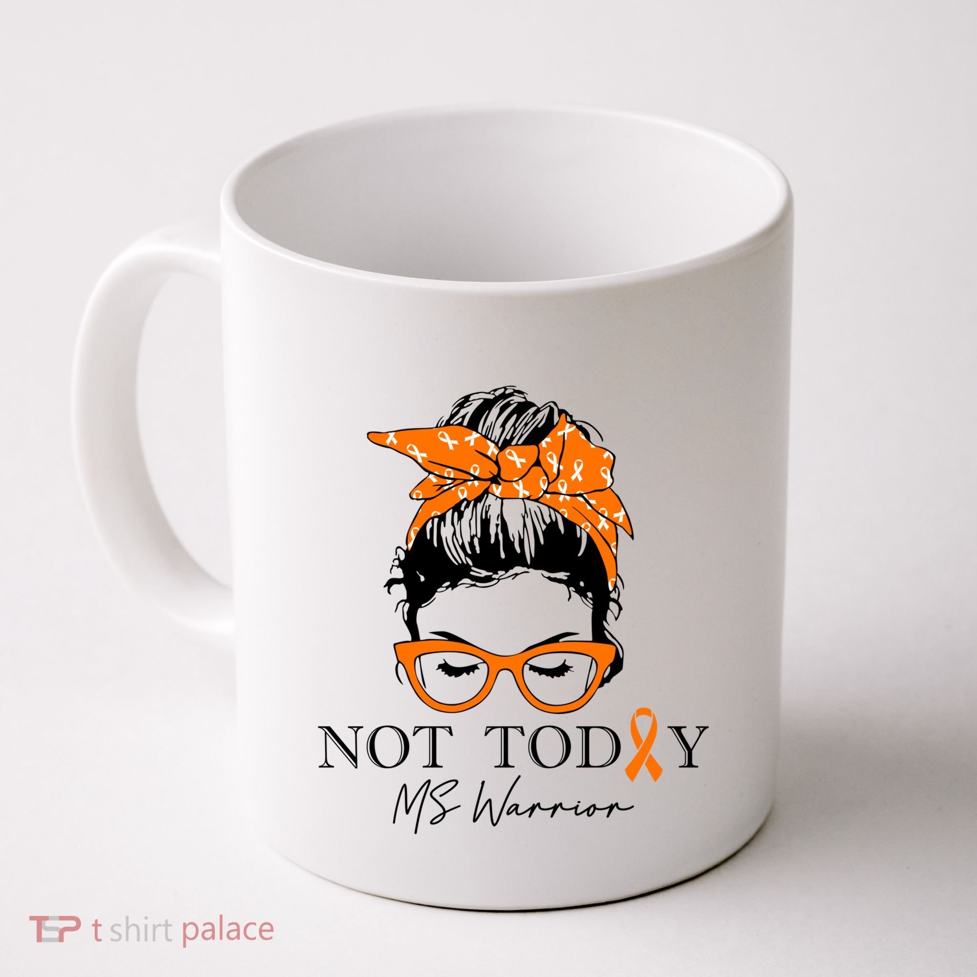 Wo Multiple Sclerosis Awareness Messy Bun Ms Warrior Gift Coffee Mug