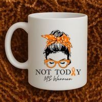 Wo Multiple Sclerosis Awareness Messy Bun Ms Warrior Gift Coffee Mug thumb 2