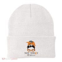 Wo Multiple Sclerosis Awareness Messy Bun Ms Warrior Gift Beanie thumb 0
