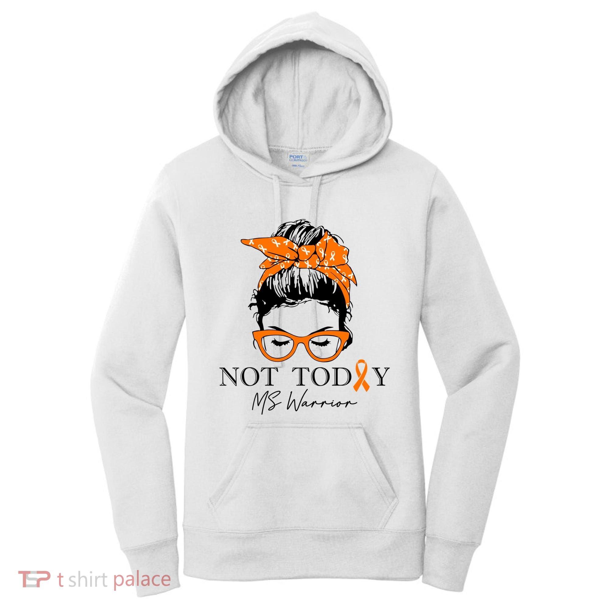 Wo Multiple Sclerosis Awareness Messy Bun Ms Warrior Gift Women's Hoodie