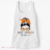 Wo Multiple Sclerosis Awareness Messy Bun Ms Warrior Gift Women's Tank Top thumb 0
