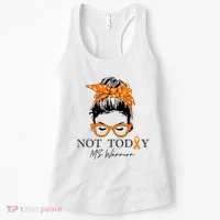 Wo Multiple Sclerosis Awareness Messy Bun Ms Warrior Gift Women's Tank Top thumb 0