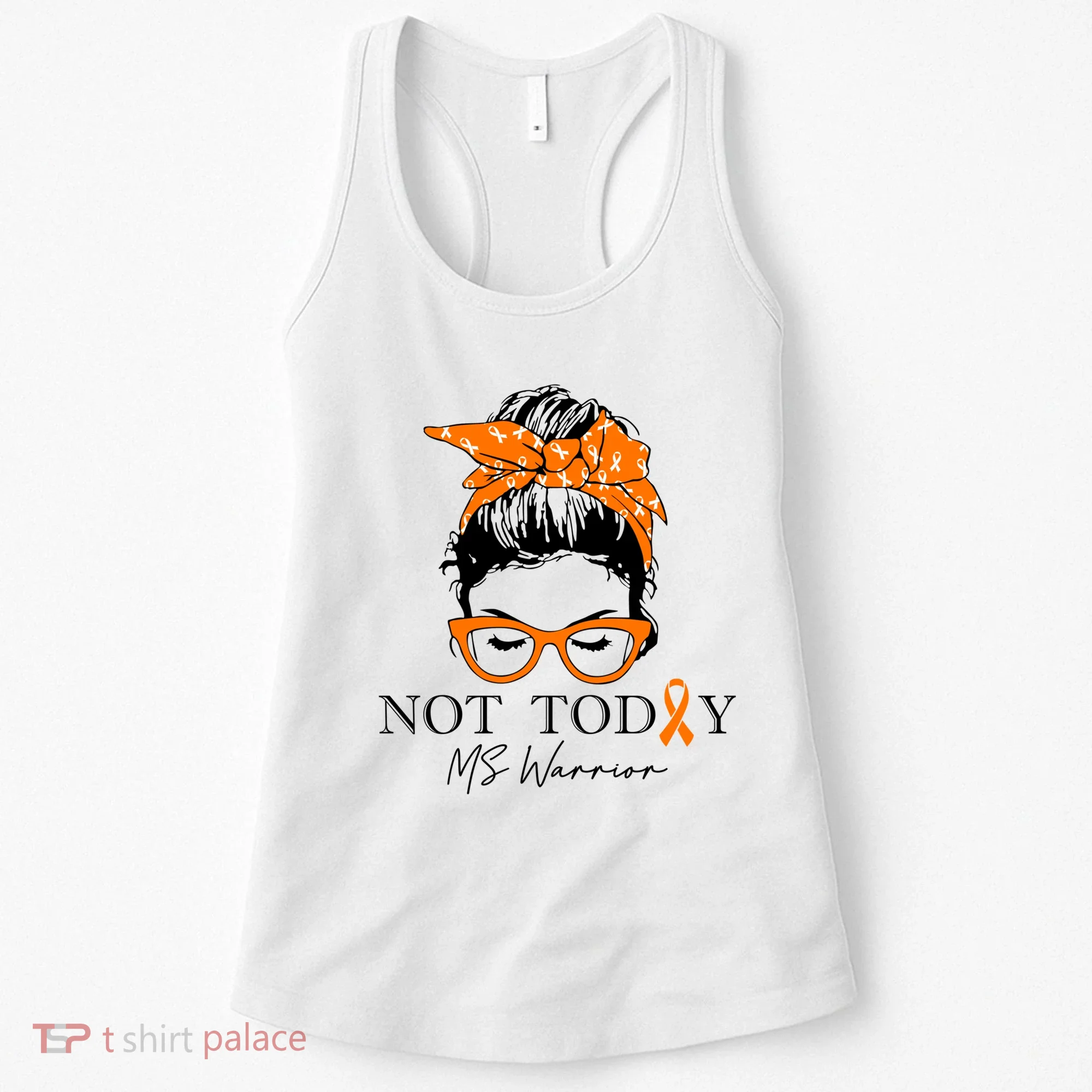 Wo Multiple Sclerosis Awareness Messy Bun Ms Warrior Gift Women's Tank Top