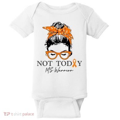 Wo Multiple Sclerosis Awareness Messy Bun Ms Warrior Gift Baby Bodysuit