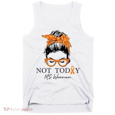Wo Multiple Sclerosis Awareness Messy Bun Ms Warrior Gift Tank Top