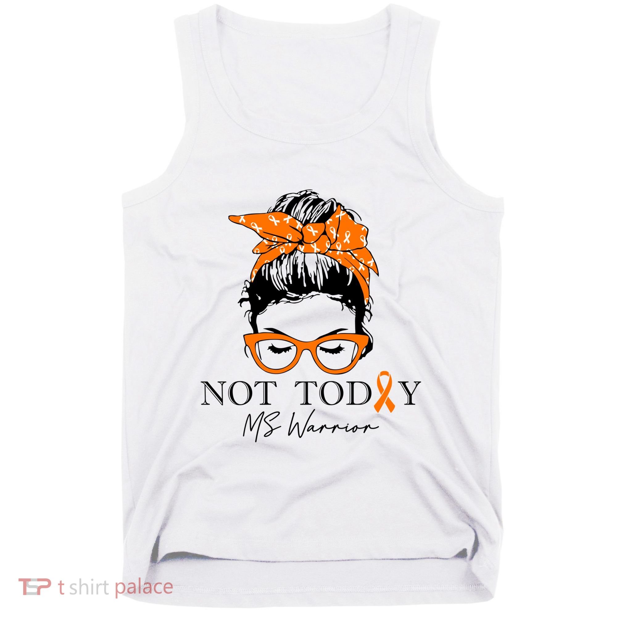 Wo Multiple Sclerosis Awareness Messy Bun Ms Warrior Gift Tank Top