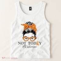 Wo Multiple Sclerosis Awareness Messy Bun Ms Warrior Gift Tank Top thumb 2