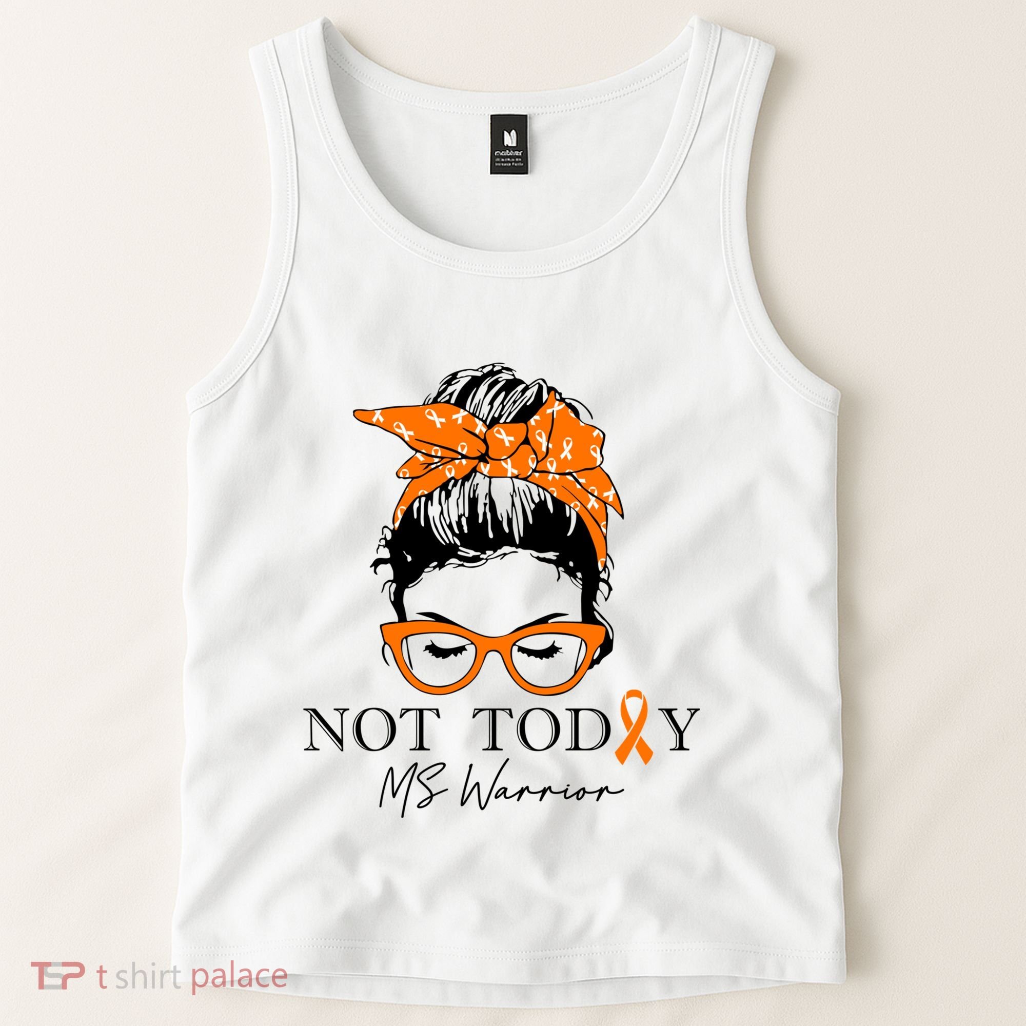 Wo Multiple Sclerosis Awareness Messy Bun Ms Warrior Gift Tank Top