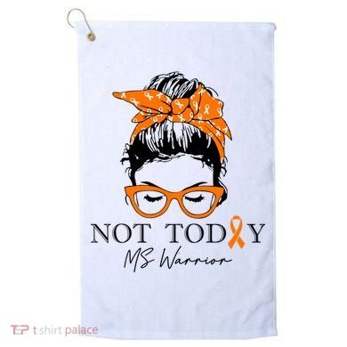 Wo Multiple Sclerosis Awareness Messy Bun Ms Warrior Gift Golf Towel