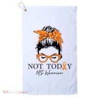 Wo Multiple Sclerosis Awareness Messy Bun Ms Warrior Gift Golf Towel thumb 0
