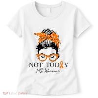 Wo Multiple Sclerosis Awareness Messy Bun Ms Warrior Gift Women's T-Shirt thumb 0