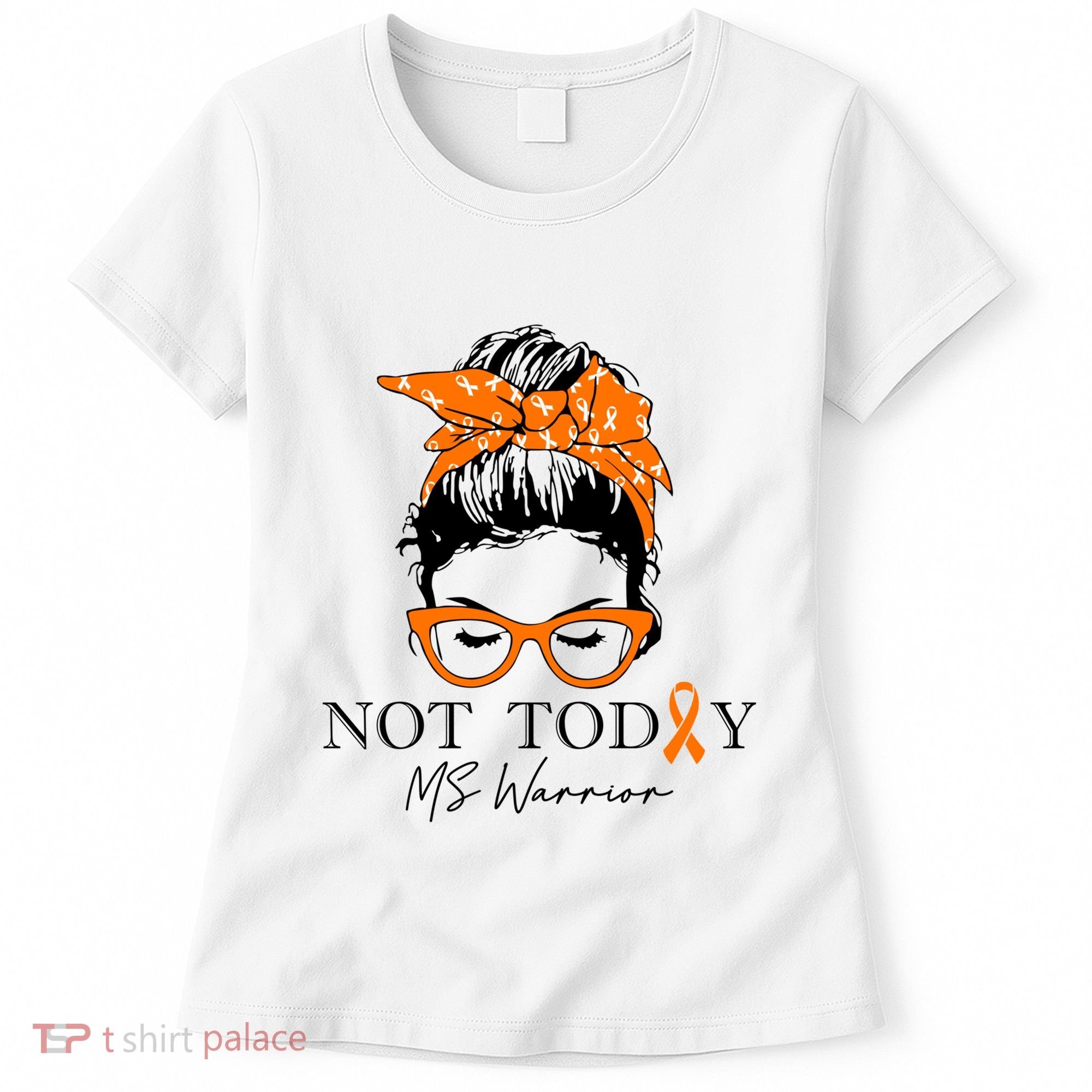 Wo Multiple Sclerosis Awareness Messy Bun Ms Warrior Gift Women's T-Shirt