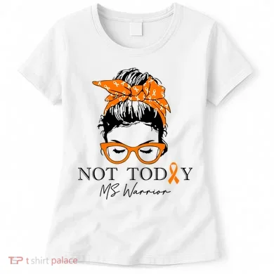 Wo Multiple Sclerosis Awareness Messy Bun Ms Warrior Gift Women's T-Shirt