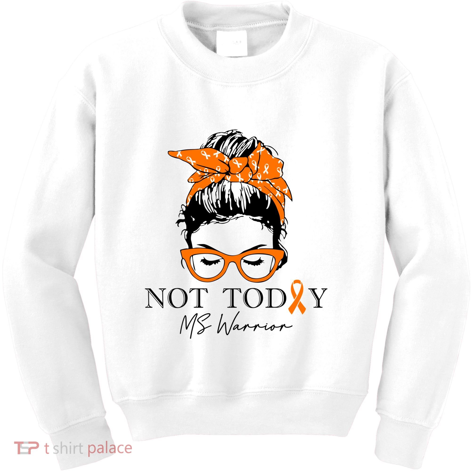 Wo Multiple Sclerosis Awareness Messy Bun Ms Warrior Gift Kids Sweatshirt