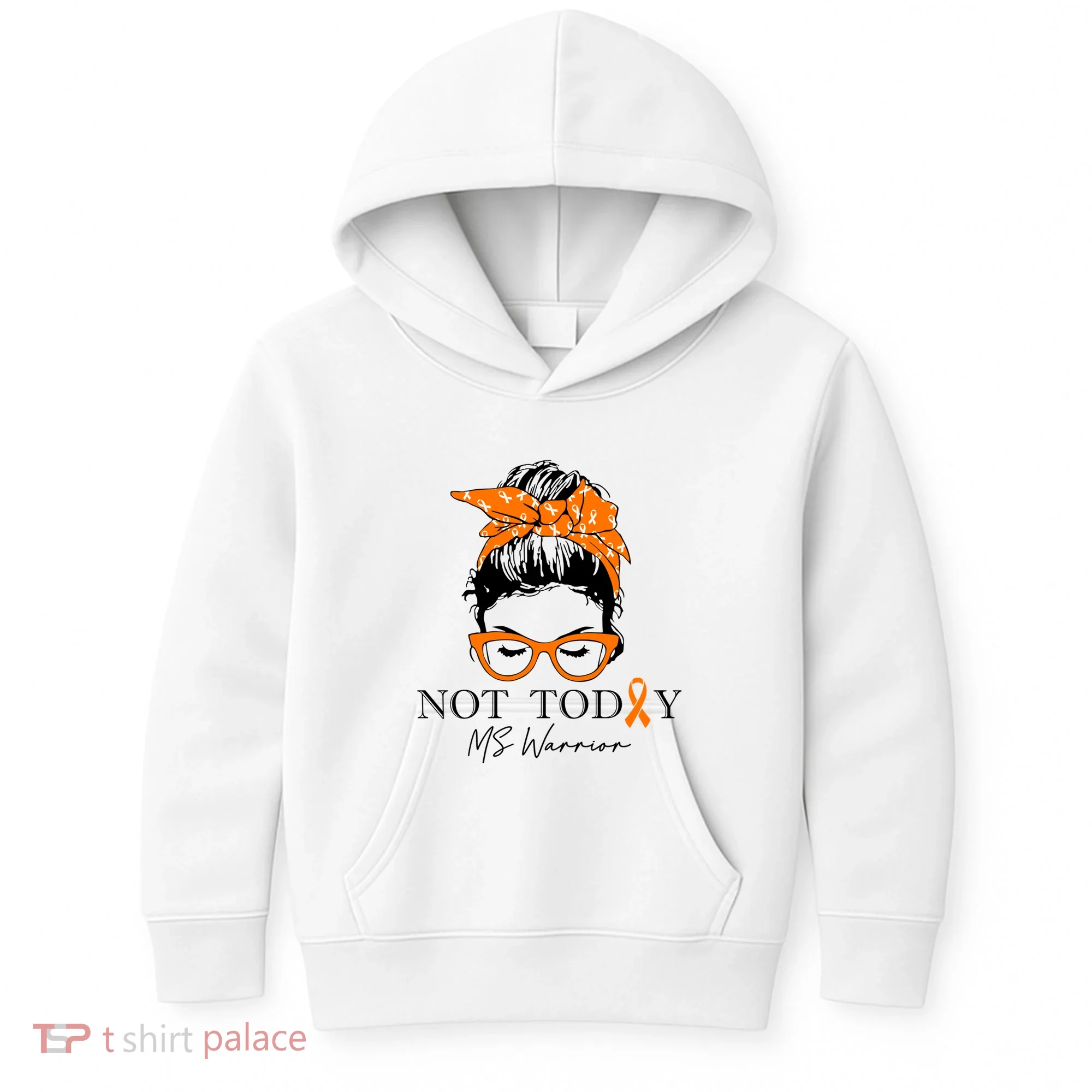 Wo Multiple Sclerosis Awareness Messy Bun Ms Warrior Gift Kids Hoodie