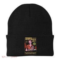 Women Must Serve Spooky Liberal Witch Feminist Halloween Beanie thumb 0