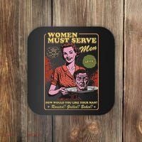 Women Must Serve Spooky Liberal Witch Feminist Halloween Coaster thumb 0
