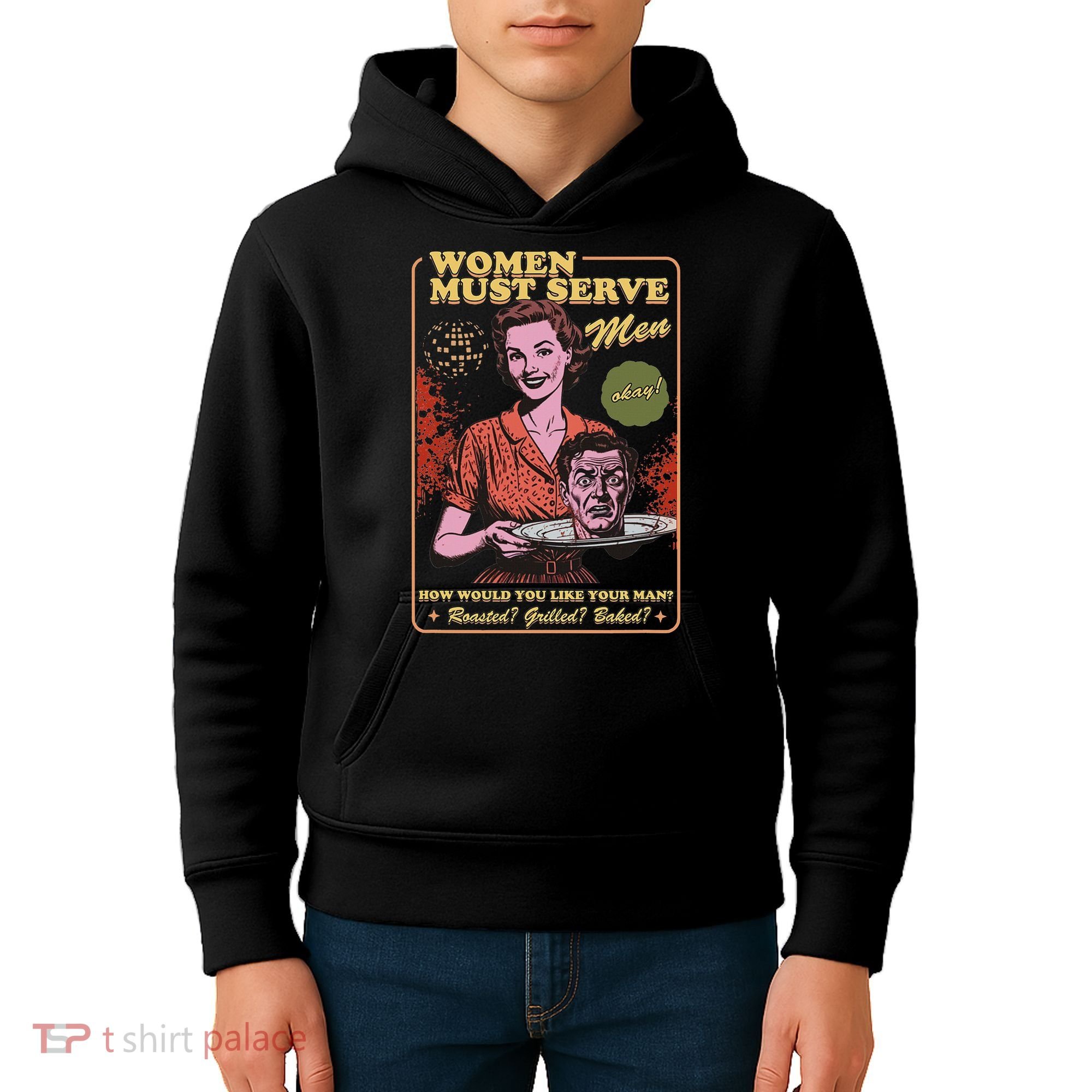 Women Must Serve Spooky Liberal Witch Feminist Halloween Kids Hoodie