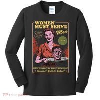 Women Must Serve Spooky Liberal Witch Feminist Halloween Kids Long Sleeve Shirt thumb 0