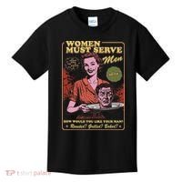 Women Must Serve Spooky Liberal Witch Feminist Halloween Kids T-Shirt thumb 0