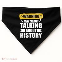 Warning May Start Talking About History USA-Made Doggie Bandana thumb 0