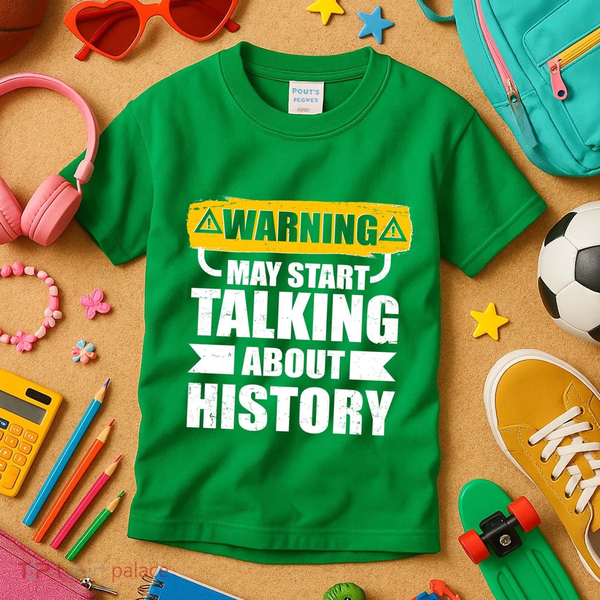 Warning May Start Talking About History Kids T-Shirt
