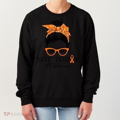 Wo Multiple Sclerosis Awareness Messy Bun Ms Warrior Cute Gift Women's Sweatshirt