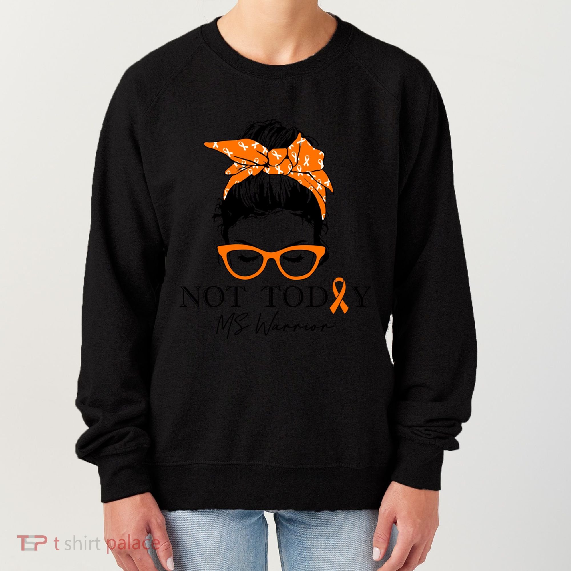 Wo Multiple Sclerosis Awareness Messy Bun Ms Warrior Cute Gift Women's Sweatshirt