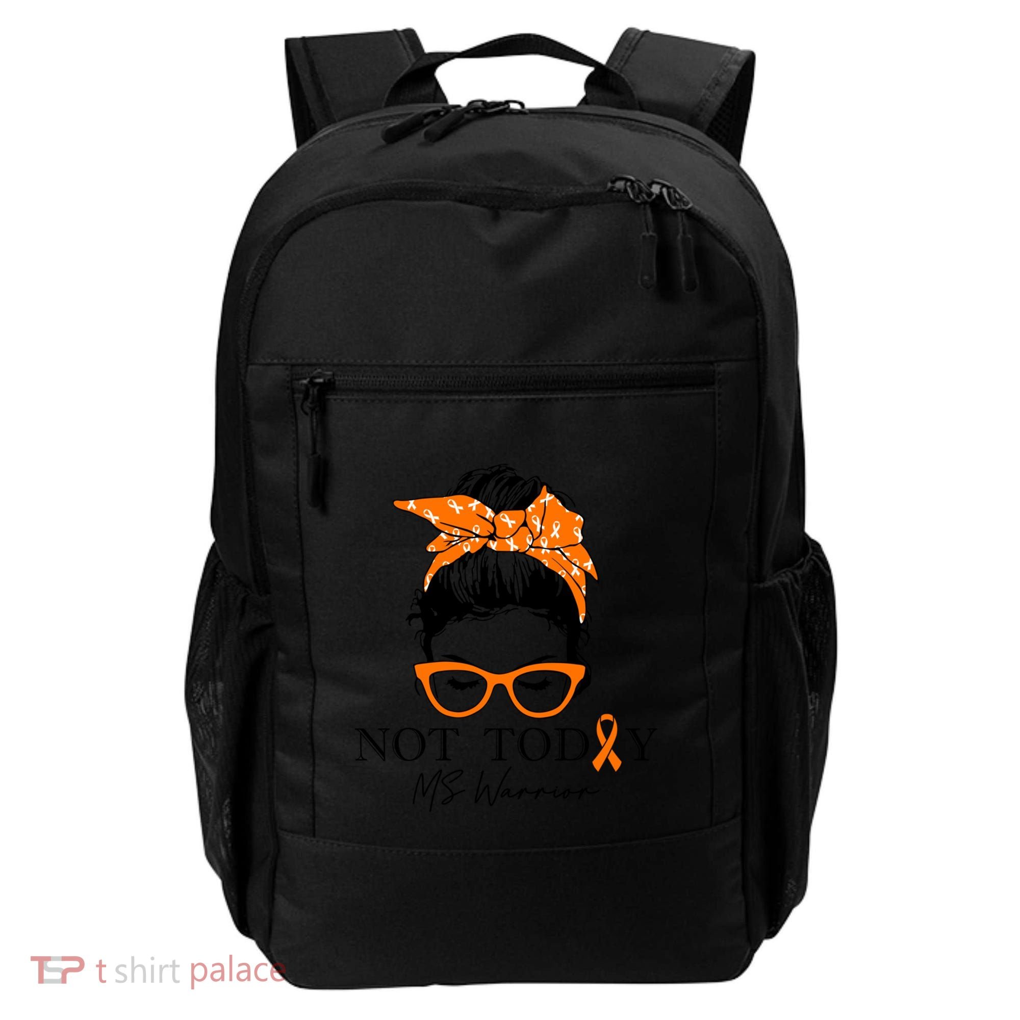 Wo Multiple Sclerosis Awareness Messy Bun Ms Warrior Cute Gift Backpack