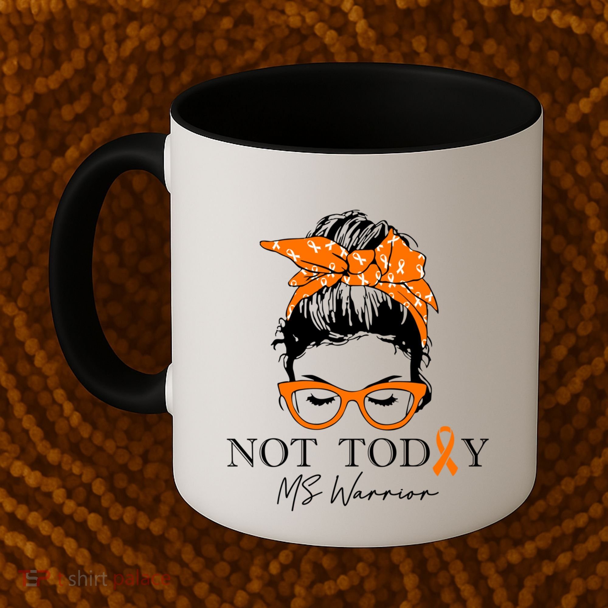 Wo Multiple Sclerosis Awareness Messy Bun Ms Warrior Cute Gift Coffee Mug